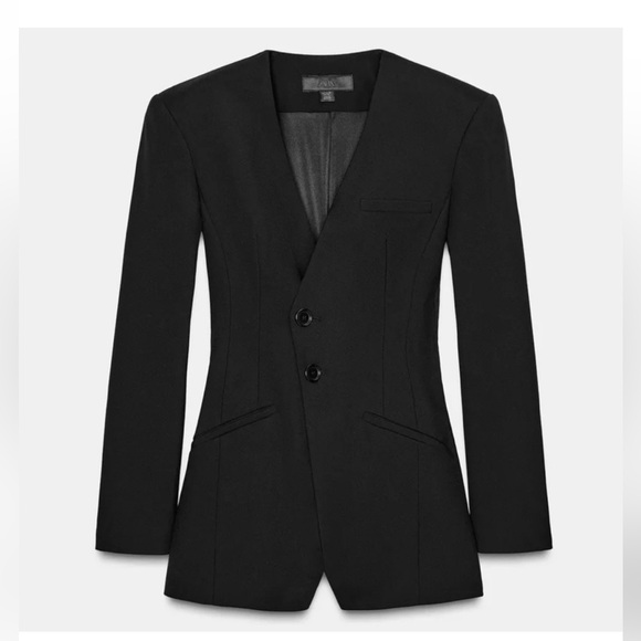 ZARA DOUBLE-BREASTED SHORT BLAZER JUMPSUIT - Picture 2 of 6